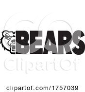 Poster, Art Print Of Bears Mascot Design With A Face And Text