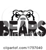 Poster, Art Print Of Bears Mascot Design With A Face Over Text