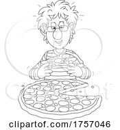 Poster, Art Print Of Man Eating A Pizza