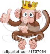 Monkey King Crown Cartoon Thumbs Up Pointing