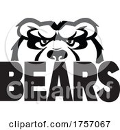 Poster, Art Print Of Bears Mascot Design With A Head Over Text
