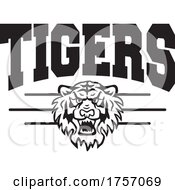 Poster, Art Print Of Tiger Mascot Design With A Head Under Text