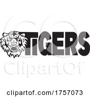 Poster, Art Print Of Tiger Mascot Head And Text