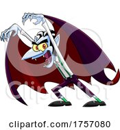 Cartoon Vampire With Arms Raised by Hit Toon