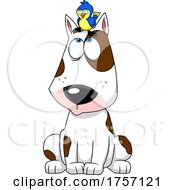 Poster, Art Print Of Cartoon Dog With A Bird On Its Head