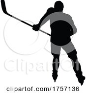Poster, Art Print Of Ice Hockey Player Sports Silhouette