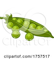 Peas Vegetable Cartoon Illustration