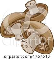 Poster, Art Print Of Mushroom Vegetable Cartoon Illustration