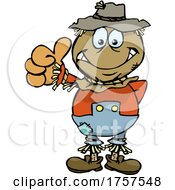 Cartoon Scarecrow Giving A Thumb Up