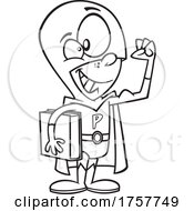 Poster, Art Print Of Black And White Cartoon Super Knowledge Is Power School Boy