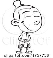 Black And White Cartoon Thai Boy by toonaday