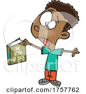 Cartoon Boy Holding The Book Of Yuck by toonaday