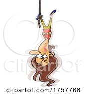 Cartoon Woman At The End Of Her Rope