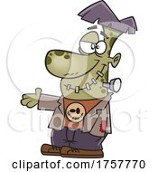 Cartoon Friendly Frankenstein Presenting by toonaday