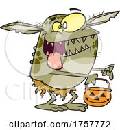 Cartoon Halloween Goblin Trick Or Treating