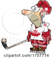 Cartoon Canadian Hockey Player