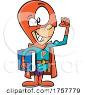 Cartoon Super Knowledge Is Power School Boy