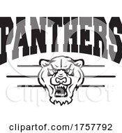 Panther Mascot Head Under Panthers Text