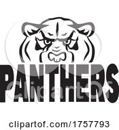 Poster, Art Print Of Panther Mascot Head Over Panthers Text