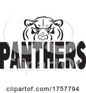Panther Mascot Head Over PANTHERS Text