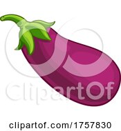 Poster, Art Print Of Eggplant Aubergine Vegetable Cartoon Illustration