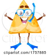Tortilla Chip Mascot In Snorkel Gear