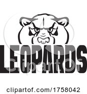 Poster, Art Print Of Leopard Mascot Head Over Leopards Text
