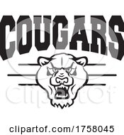 Poster, Art Print Of Cougar Mascot Head Under Cougars Text