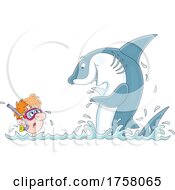 Poster, Art Print Of Shark Talking To A Snorkeler