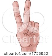 Peace Victory V Sign Hand Comic Pop Art Cartoon by AtStockIllustration
