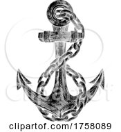 Anchor From Boat Or Ship Tattoo Drawing by AtStockIllustration