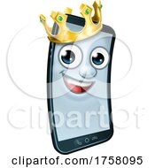 Mobile Phone King Crown Cartoon Mascot
