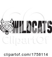 Cat Mascot Beside WILDCATS Text by Johnny Sajem