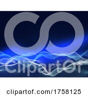 Poster, Art Print Of 3d Flowing Waves Background Network Communications Design