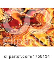 Abstract Fiery Liquid Marble Background