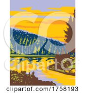 Poster, Art Print Of Black Forest National Park With Glacial Cirque Lake Near The Ruhestein Southwest Germany Art Deco Wpa Poster Art