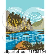 Poster, Art Print Of Bavarian Forest National Park In Eastern Bavarian Forest In Germany Art Deco Wpa Poster Art