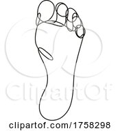 Poster, Art Print Of Sole Of Foot Continuous Line Drawing