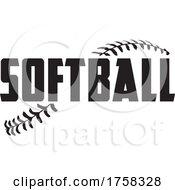 Poster, Art Print Of Softball Text And Stitches
