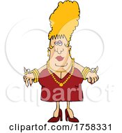 Cartoon Rich Lady Wearing Jewelry