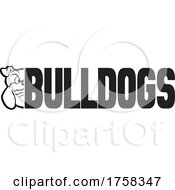 Poster, Art Print Of Black And White Mascot Head Beside Bulldogs Text