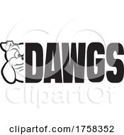 Poster, Art Print Of Black And White Mascot Head Under Dawgs Text