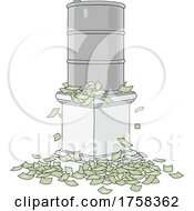 Poster, Art Print Of Oil Barrel And Cash Money