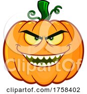 Poster, Art Print Of Cartoon Evil Halloween Pumpkin Jackolantern