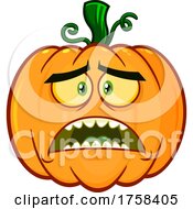 Poster, Art Print Of Cartoon Scared Halloween Pumpkin Jackolantern