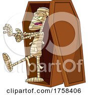 Cartoon Mummy Walking Out Of A Coffin