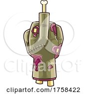 Cartoon Zombie Hand Holding Up A Middle Finger