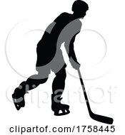 Poster, Art Print Of Ice Hockey Player Sports Silhouette