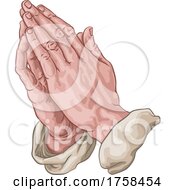 Praying Hands In Prayer Comic Book Pop Art Cartoon by AtStockIllustration