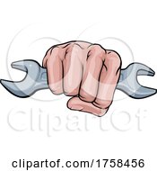 Poster, Art Print Of Spanner Wrench Fist Hand Comic Pop Art Cartoon